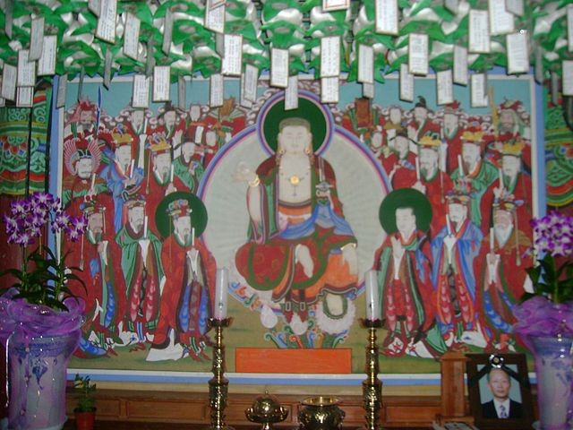 Buddhas at Seokguram Grotto in Gyeongju, South Korea