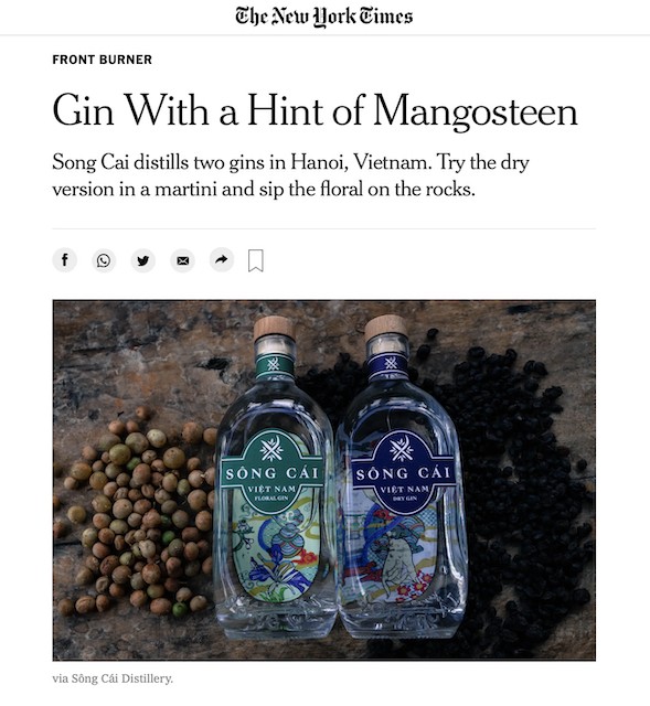 Vietnamese Gin Spotlighted by American Culinary Expert