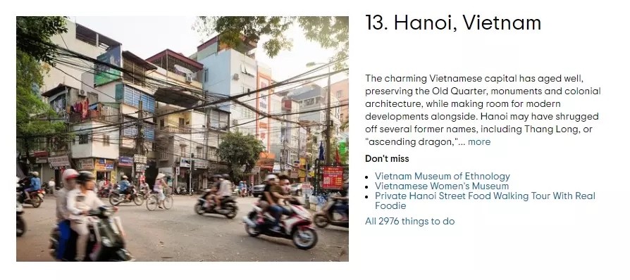 TripAdvisor: Hanoi and Da Nang Among Most Popular Destinations in Asia in 2022