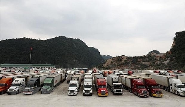 Cargo congestion at Tan Thanh border gate in Lang Son province. (Photo: VNA)