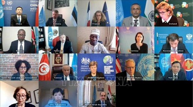 Some of the participants in the UNSC open debate, held both virtually and in person on April 8 (Photo: VNA)
