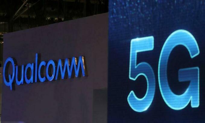 Qualcomm and 5G logos are seen at the Mobile World Congress in Barcelona, Spain, Feb. 26, 2019. Photo by Reuters/Sergio Perez.