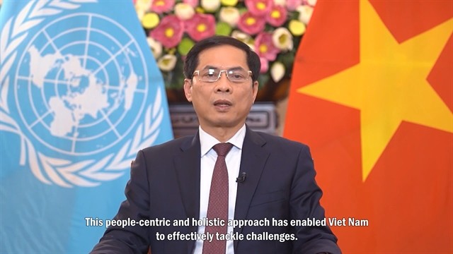 Vietnamese Minister of Foreign Affairs Bùi Thanh Sơn addressed the 49th regular UN Human Rights Council session on March 2. — VNA