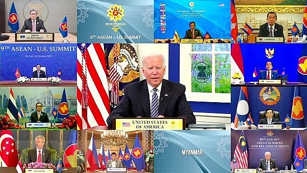 US President Joe Biden attends the 9th ASEAN-US Summit on October 26, 2021. (Photo: AFP)