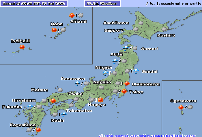 2131 japan weather on july 12