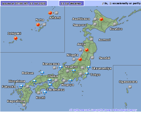 4010 japan weather on july 13