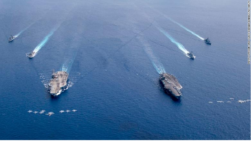 us navy aircraft carriers back in south china sea