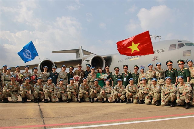 The staff of the level-2 field hospital No.3 at the farewell ceremony on March 24, 2021, in HCM City before leaving for Bentiu, South Sudan, to join the United Nations peacekeeping mission. — VNA