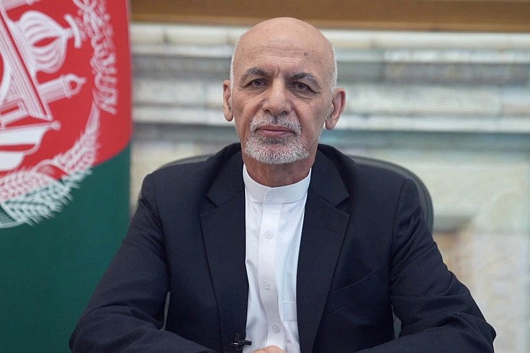 Local media reported that Ghani has left for Tajikistan [Afghan Presidential Palace/Handout via Reuters]