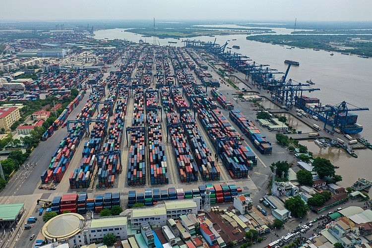 Containers seen at Cat Lai Port in Ho Chi Minh City in April 2021. Photo by VnExpress