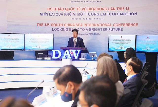 Vietnamese Deputy Foreign Minister Phạm Quang Hiệu addresses the opening session of the 13th South China Sea International Conference 