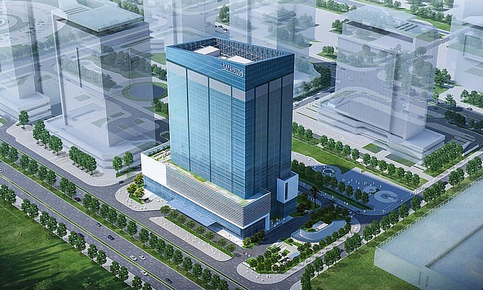 An artist's impression of Samsung Electronics's Research and Development Center in Tay Ho District, Hanoi. Photo courtesy of Samsung.