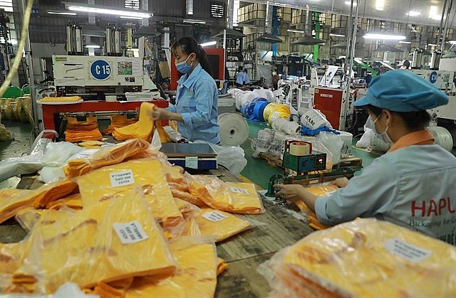 Plastic bags are made for export to the EU, the US and Canada at HAPLAST Joint Stock Co in Hưng Yên Province. 