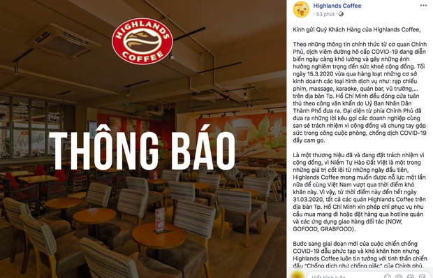 vietnamese coffee chains stop serving at stores due to covid 19