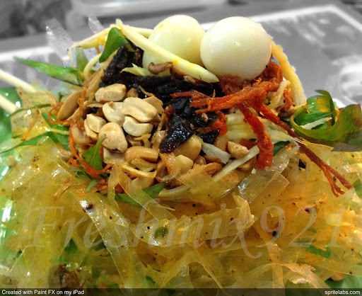 rice paper salad a popular and attractive street food in vietnam