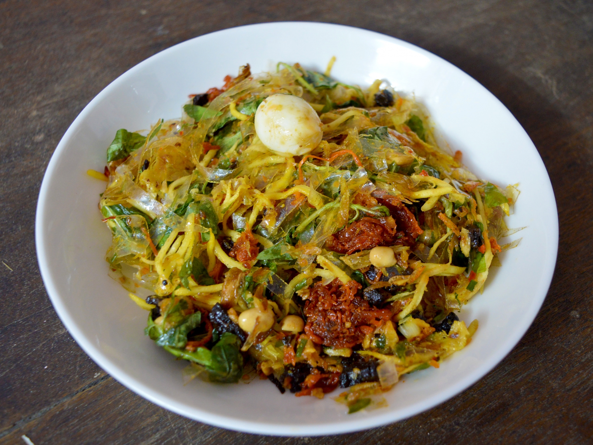 rice paper salad a popular and attractive street food in vietnam