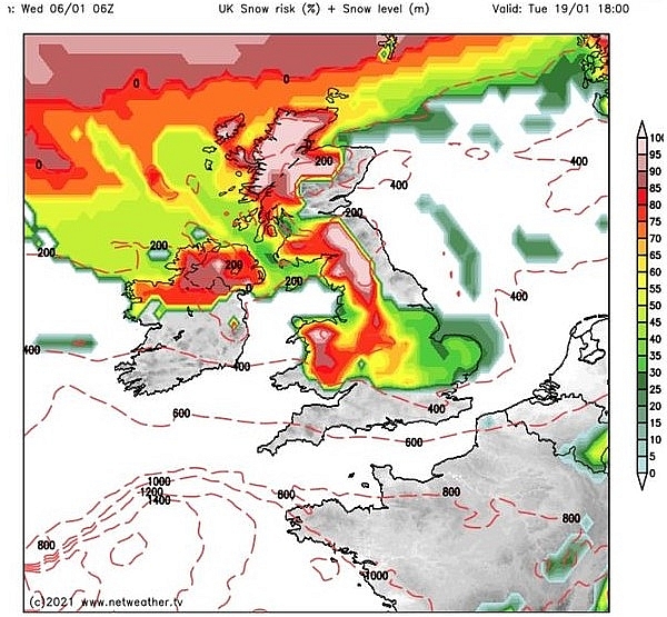 UK and europe weather forecast latest, january 8: ferocious arctic blast to cover the uk with heavy snow as temperatures plummet