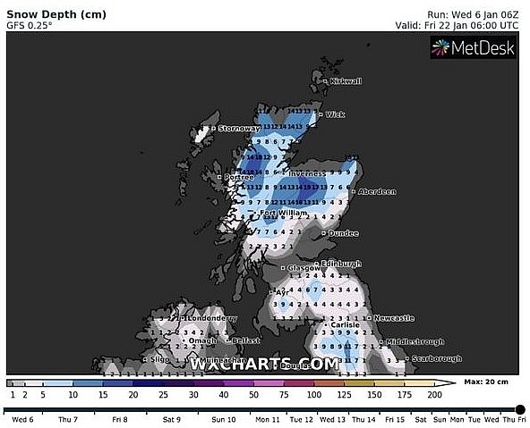 UK and europe weather forecast latest, january 8: ferocious arctic blast to cover the uk with heavy snow as temperatures plummet