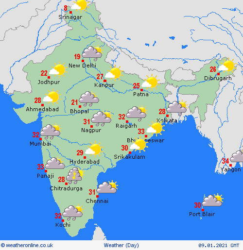 India weather forecast latest, January 9 Light rain and cloudy