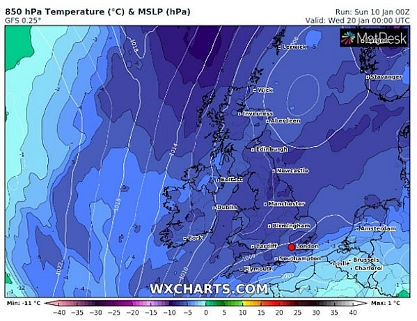 UK and Europe weather forecast latest, January 12: Milder but colder in far north in the UK with rain then heavy snow strikes