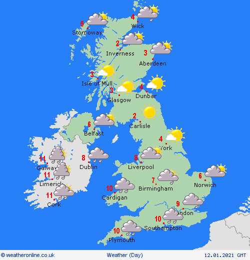 UK and Europe weather forecast latest, January 12: Milder but colder in far north in the UK with rain then heavy snow strikes