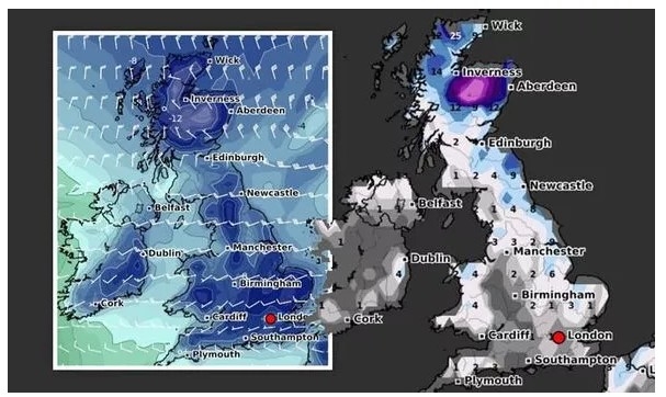 UK and Europe weather forecast latest, January 13: Low pressure brings extreme wintry conditions and heavy snow