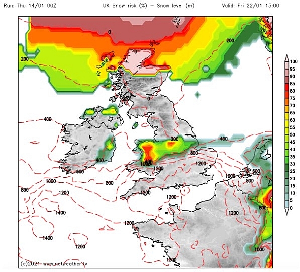 UK and Europe weather forecast latest, January 16: Snow showers to sweep across the UK