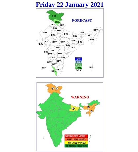 India daily weather forecast latest, January 22: North and Northwest to experience wet weather while rain and snowfall expected