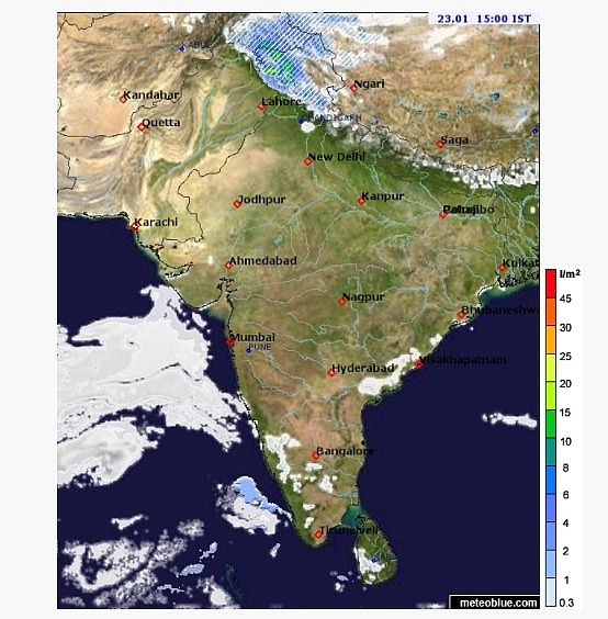 India daily weather forecast latest, January 23: Heavy snow covers northwest Jammu while dense fog prevails Delhi NCR, Uttar Pradesh