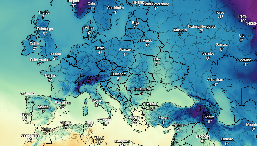 UK and Europe daily weather forecast latest, January 25: Freezing sub zero temperatures hit the UK with heavy snow and a cold blast of Arctic air