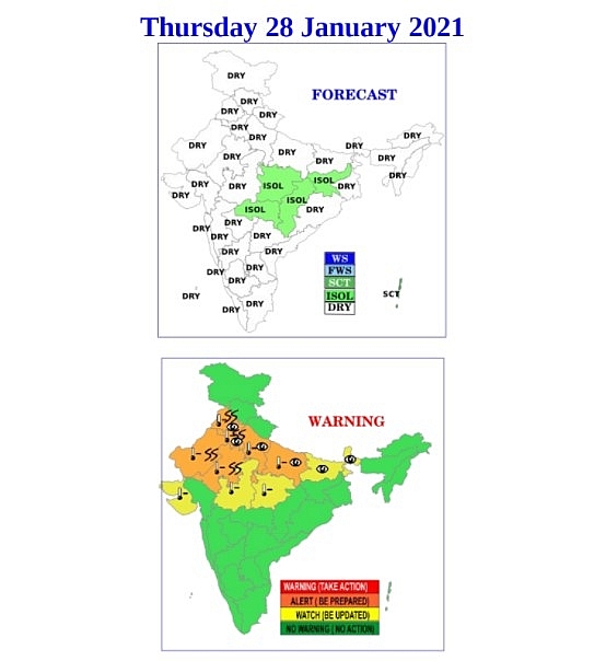 India daily weather forecast latest, january 28: severe cold wave with dense fog to impact northwestern areas