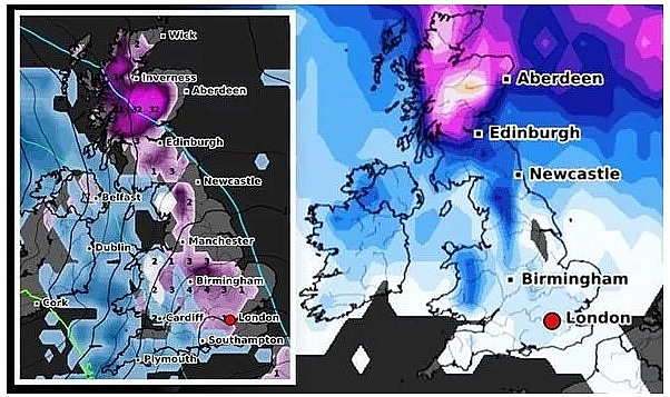 UK and Europe daily weather forecast latest, January 28: Low pressure brings freezing air and snowy conditions to northern parts of the UK