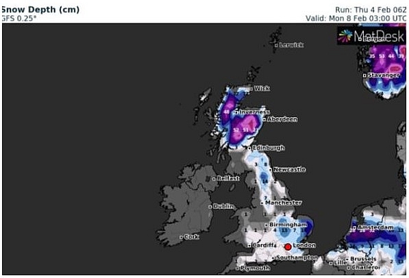UK and Europe daily weather forecast latest, February 6: Icy weather moves across the UK while temperatures plummet to sub zero levels