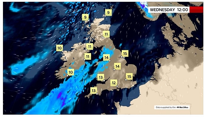 UK and Europe daily weather forecast latest, February 24: Further rain with showers continue across the far northwest in the UK
