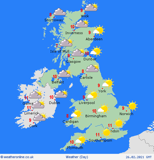 UK and Europe daily weather forecast latest, February 26: Warm temperatures across Europe as freezing air move eastwards