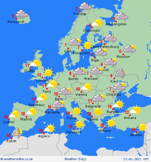 UK and Europe daily weather forecast latest, February 27: Fine and mainly dry day with bright or sunny spells in the UK