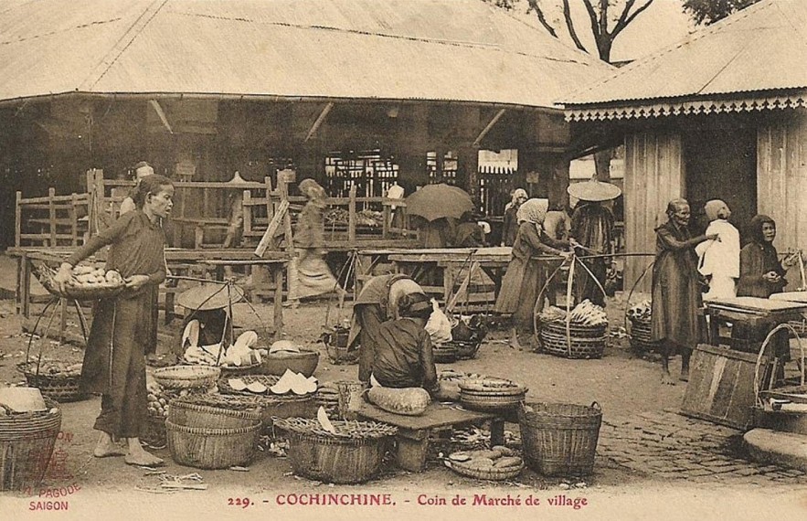 Old Vietnamese Market Through Black And White Photos