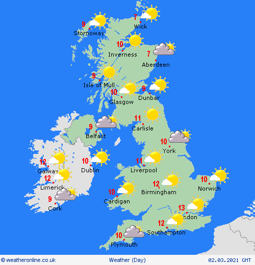 UK and Europe daily weather forecast latest, March 2: Fog and low cloud linger through the morning, persist all day in some places in the UK