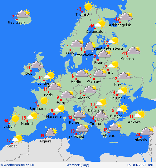 UK and Europe daily weather forecast latest, March 9: A mostly cloudy and dry day in the UK before strong winds and heavy rain move in