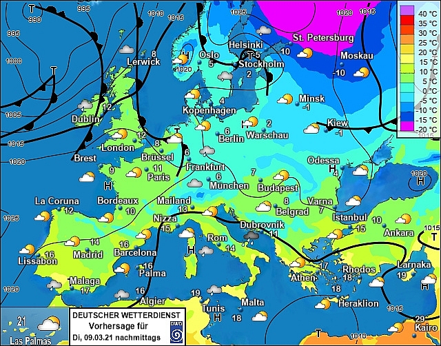 UK and Europe daily weather forecast latest, March 9: A mostly cloudy and dry day in the UK before strong winds and heavy rain move in