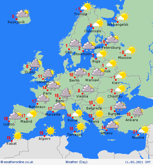 UK and Europe daily weather forecast latest, March 11: Showery, windy weather to start in eastern England