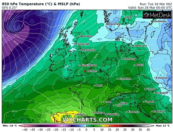 UK and Europe daily weather forecast latest, March 19: Fairly cloudy, less warm with morning rain over central and northern England