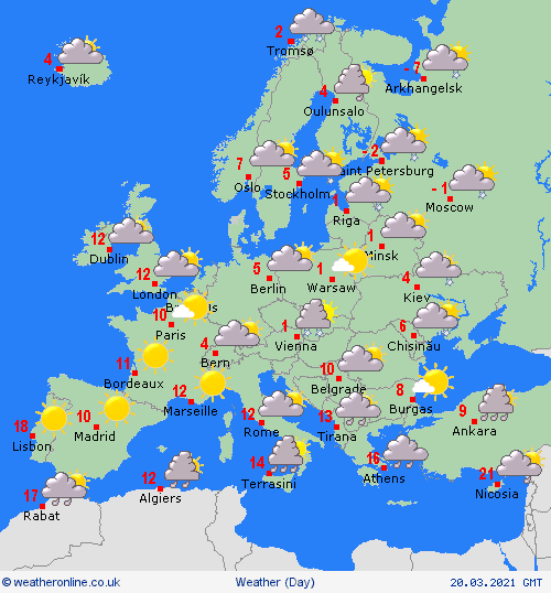 UK and Europe daily weather forecast latest, March 20: Mainly dry but largely cloudy day in the UK