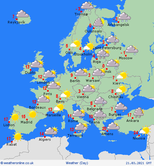 UK and Europe daily weather forecast latest, March 21: Cloudy weather to continue while most places be dry