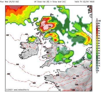 uk and europe daily weather forecast latest march 26 windy with blustery showers spreading southeast behind a band of more general rain