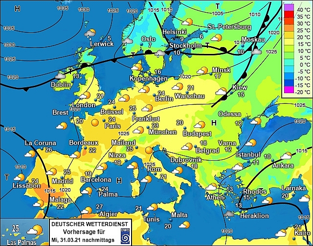 UK and europe daily weather forecast latest, march 31: a dry warm day with sunny spells across the uk