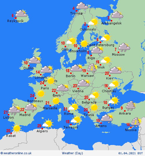 UK and Europe daily weather forecast latest, April 1: Mostly dry, with plenty of sunshine, best in the North and West of the UK