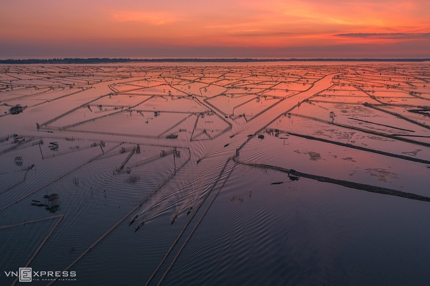 scene of dawn in some areas of vietnam