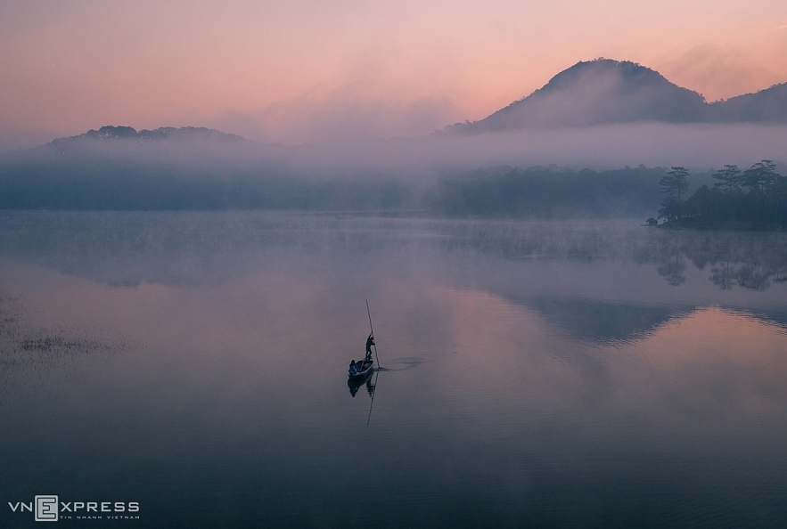 scene of dawn in some areas of vietnam