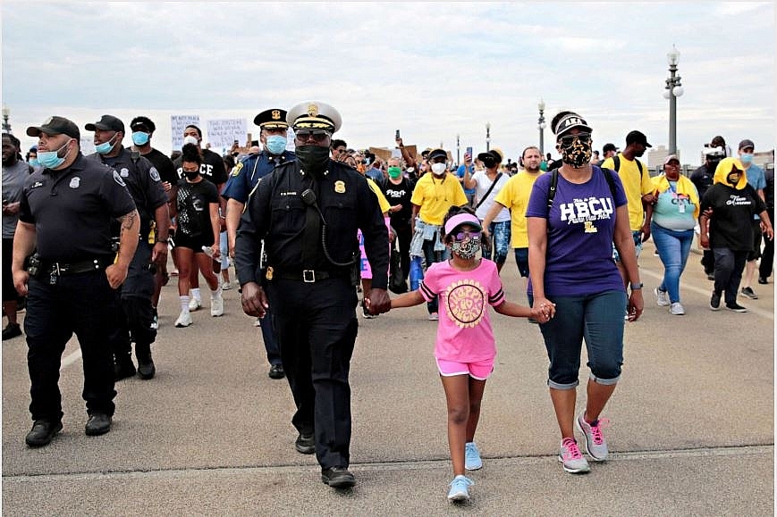 protests and riots in america update two buffalo officers shoving 75 year old protester charged with assault